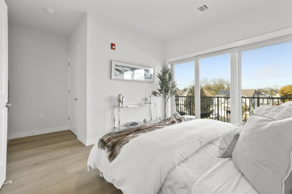 bedroom with hardwood floors